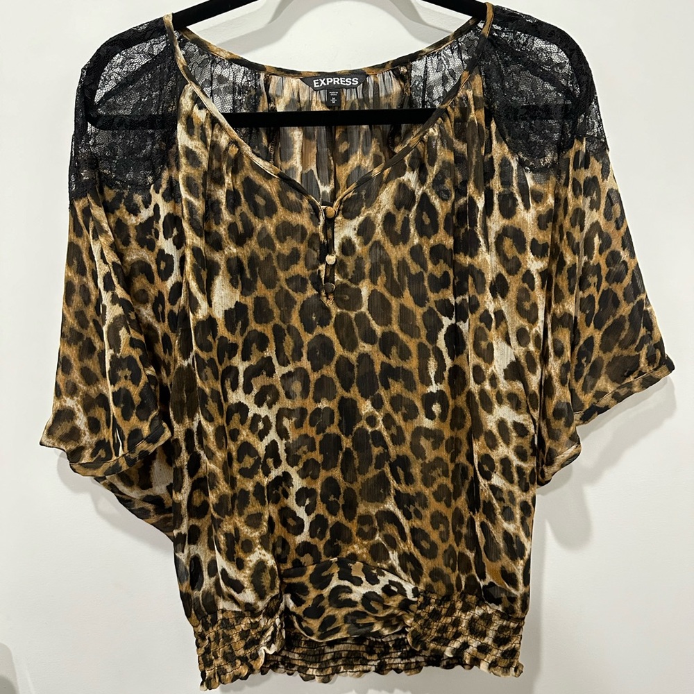Express animal print blouse